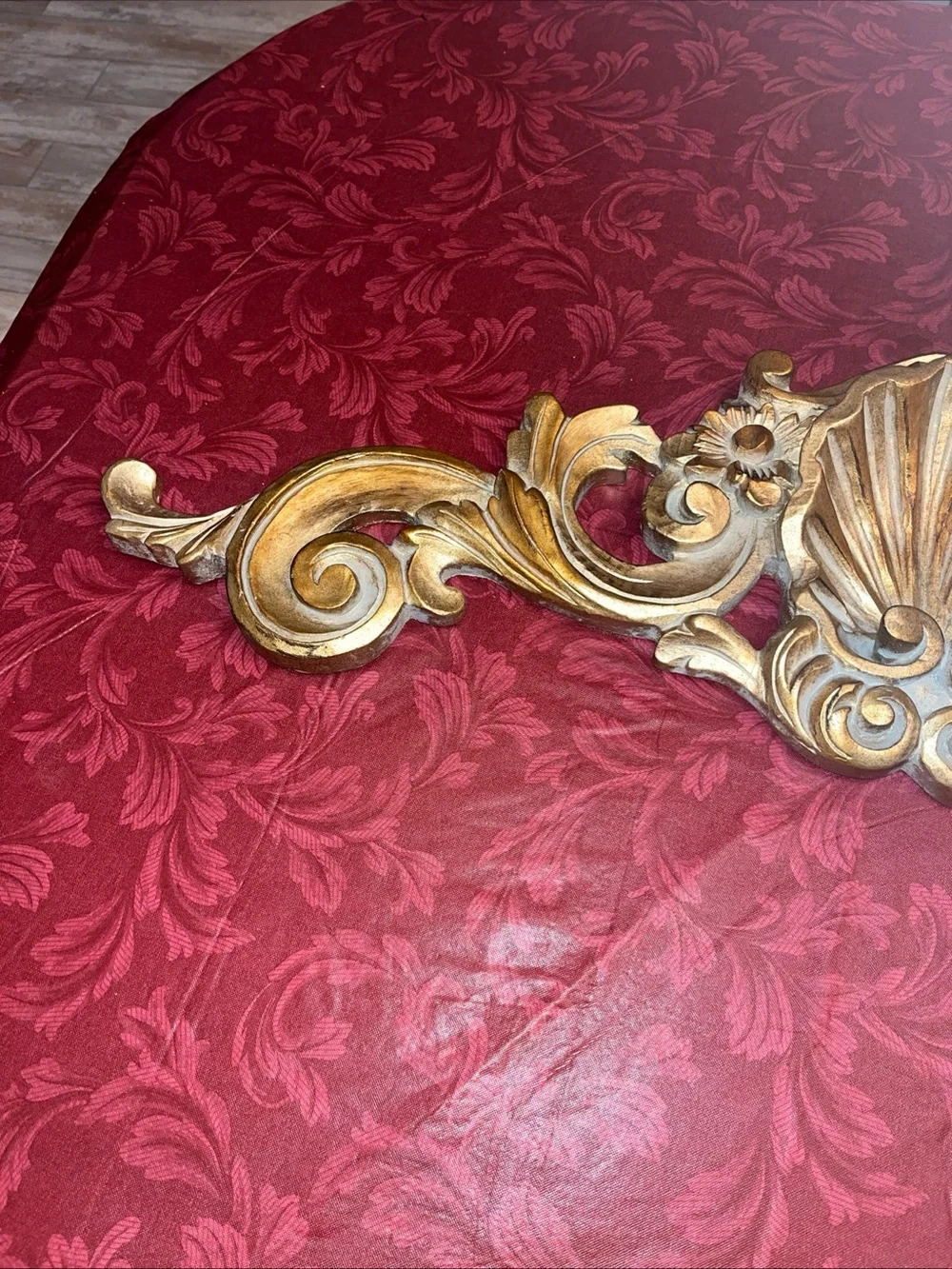Gold Solid Wood Ornate Wall Accent - Decorative Door Pediment